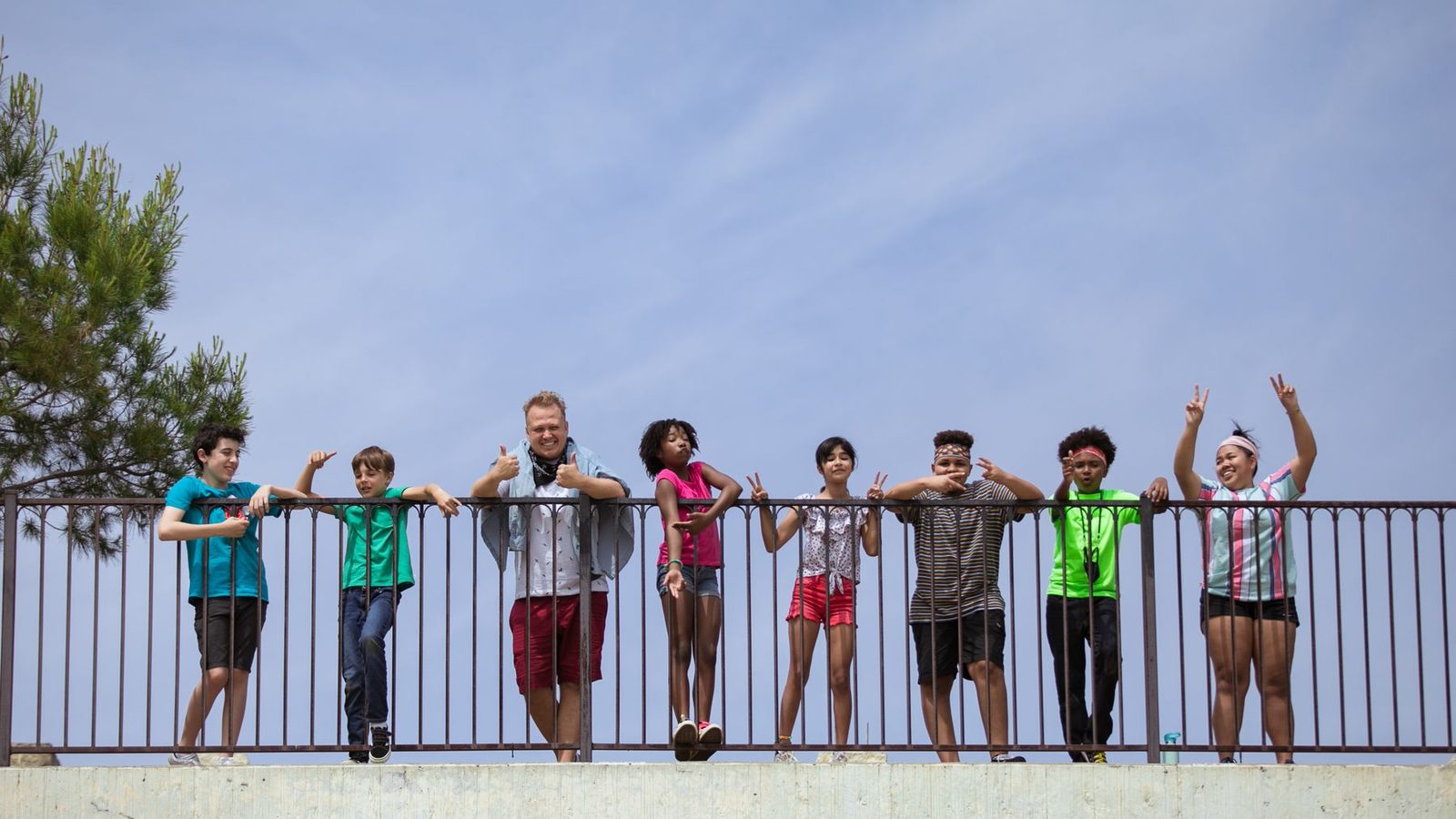 A group of young people together